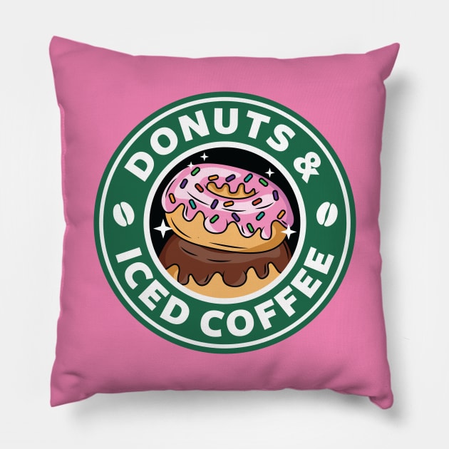 Donuts and Iced Coffee Pillow by spacedowl