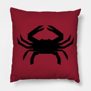 Radioactive Crab Logo Black on Red Pillow