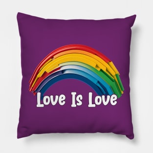 Prideful Skies LGBTQ gay pride Rainbow Colored Design Pillow