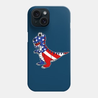 4th July Dinosaur American Flag T-Rex Funny Phone Case