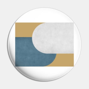 Half Circle Colorblock - Gold Blue and White Pin