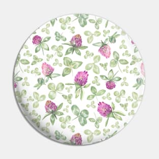 Clover meadow pattern on white Pin