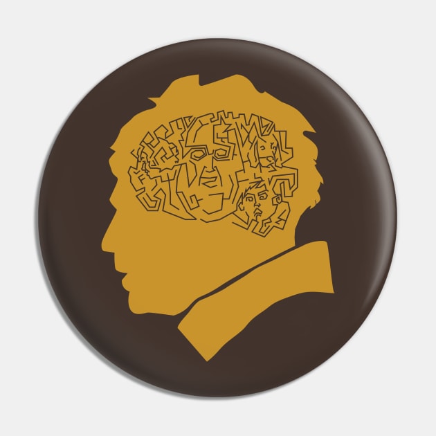 David's Mind (alternative colour) Pin by ZombieMedia