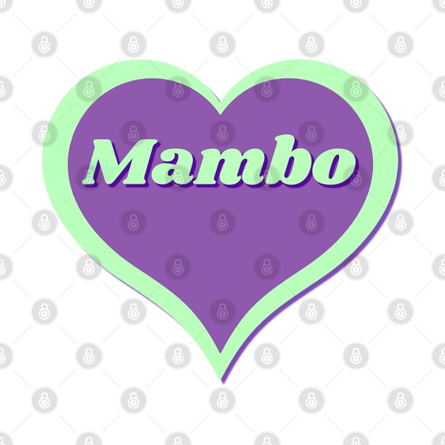 Mambo Heart in turquoise blue and purple colors for dancers. by Bailamor