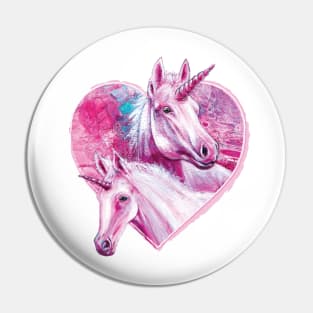 Unicorn mother and it's beautiful baby foal - Mother love Pin