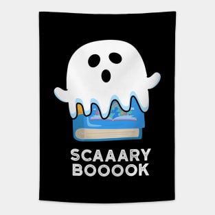 Scaaaary Booook Funny Ghost Book Pun Tapestry