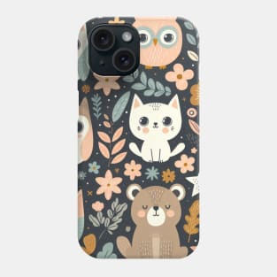 Whimsical Woodland Creatures Pattern 5 Phone Case