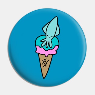 Icecream Cone Squid Pin