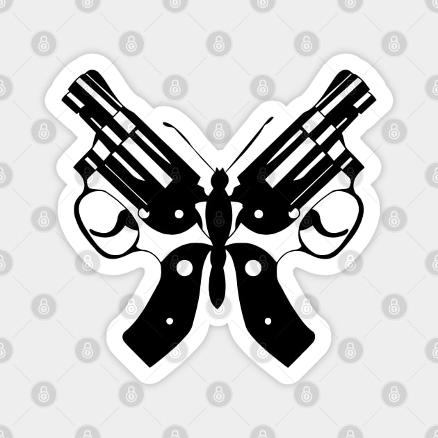 Butterfly Revolver Magnet by deancoledesign