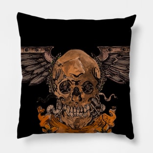 Skulls And Roses Pillow