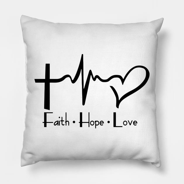 Faith - Hope - Love Pillow by endi318