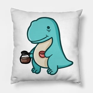 Coffee Junkie T-Rex, Dino, Dinosaur Pillow