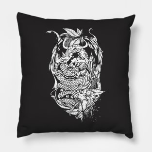 Snake Dragon (white) Pillow