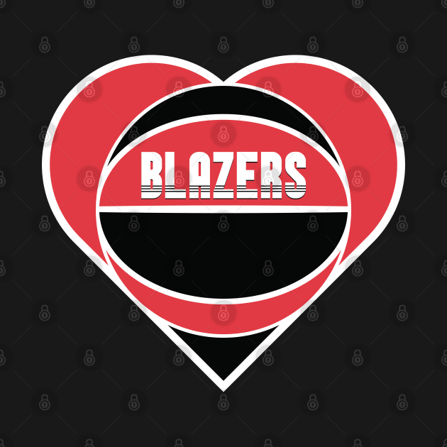 Heart Shaped Portland Trail Blazers Basketball by Rad Love