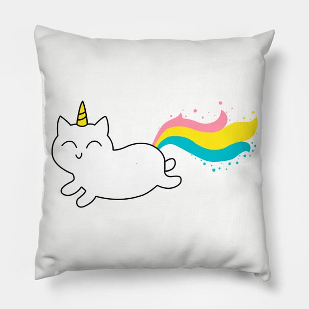 Rainbow Cat Pillow by DirtDeer