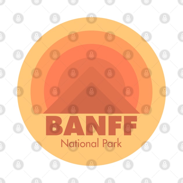 Banff National Park Retro Badge by modeoftravel