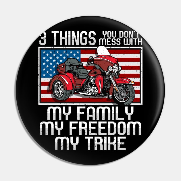 Motorcycle Trike American Biker Rules Pin by RadStar