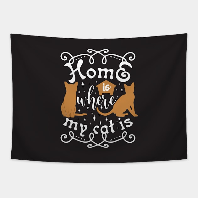 Home Cat Tapestry by Wanda City