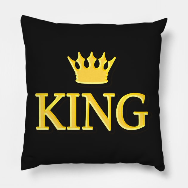 funny King Gold Crown Birthday gift Pillow by masterpiecesai