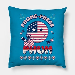 Independence Day Phone Phree Phun July 4th Celebration TShirt Pillow