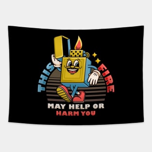 This fire, vintage lighter cartoon mascot Tapestry