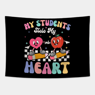 Teacher Valentines Day Retro My Students Stole My Heart Tapestry