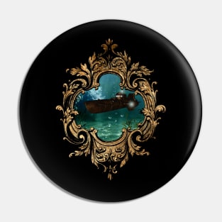 Awesome submarine in the deep ocean Pin