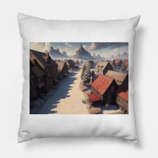 Snowy Town Pillow