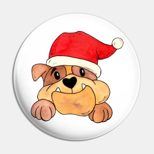 Dog with Christmas hat, Dog lover, Dog lover gift Pin