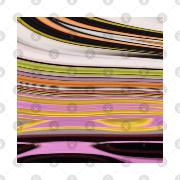 1980s trendy abstract black white yellow green pink stripe by Tina