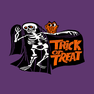 Retro Skeleton with Black Cape T-Shirt