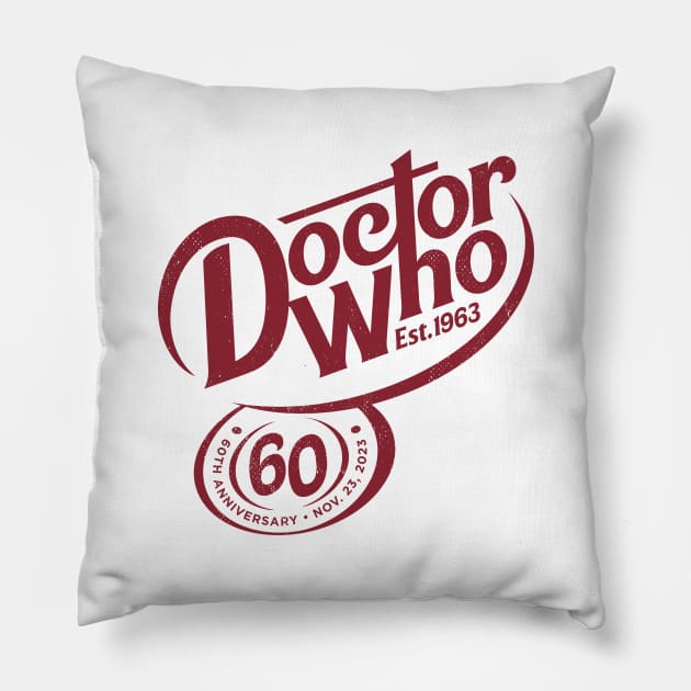 Dr. Pepper cosplaying as Doctor Who - Maroon Pillow by curtrjensen