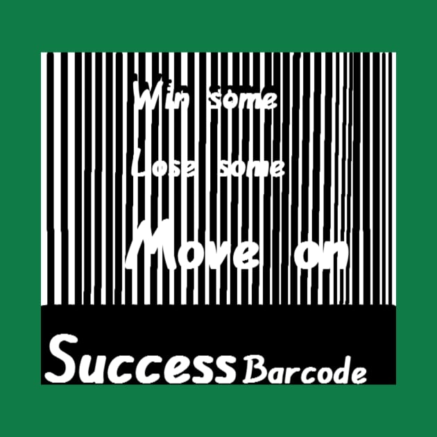 Success Barcode illustration on Green Background by 2triadstore