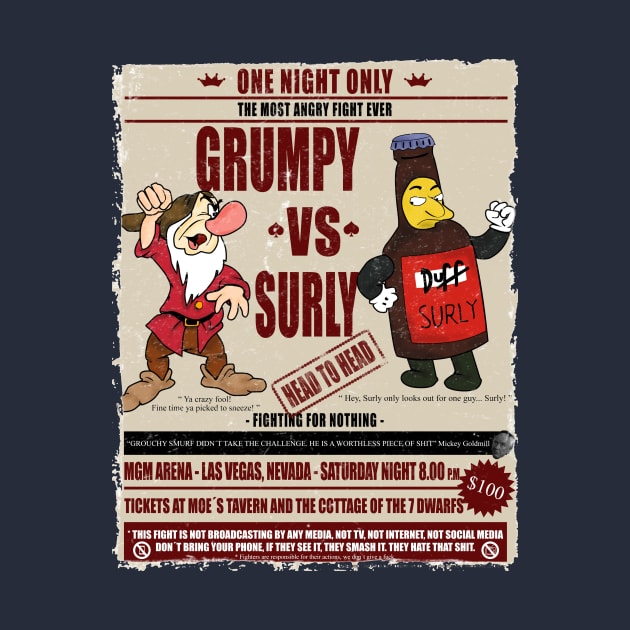 Boxing match: Grumpy vs surly cartoon design by Producer