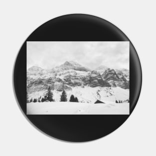 Black and white mountains in Switzerland Pin