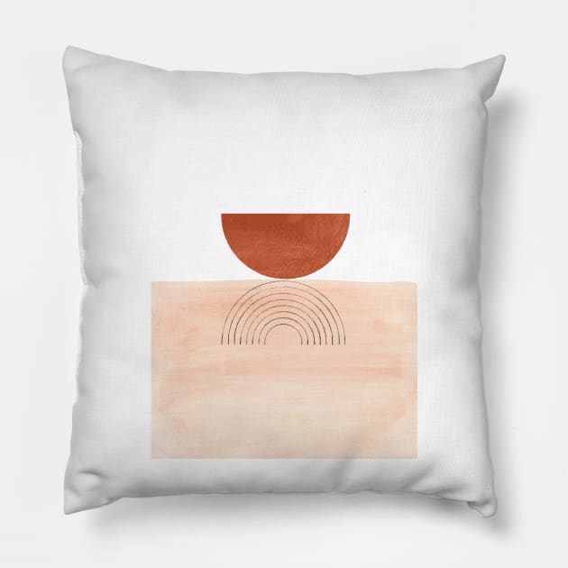 Abstract half-circle Pillow by WhalesWay