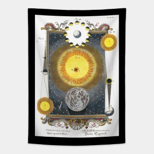 Work of the Fourth Day - Sun Moon - Physica Sacra Tapestry