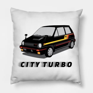 Retro Car City Turbo Black JDM Pillow