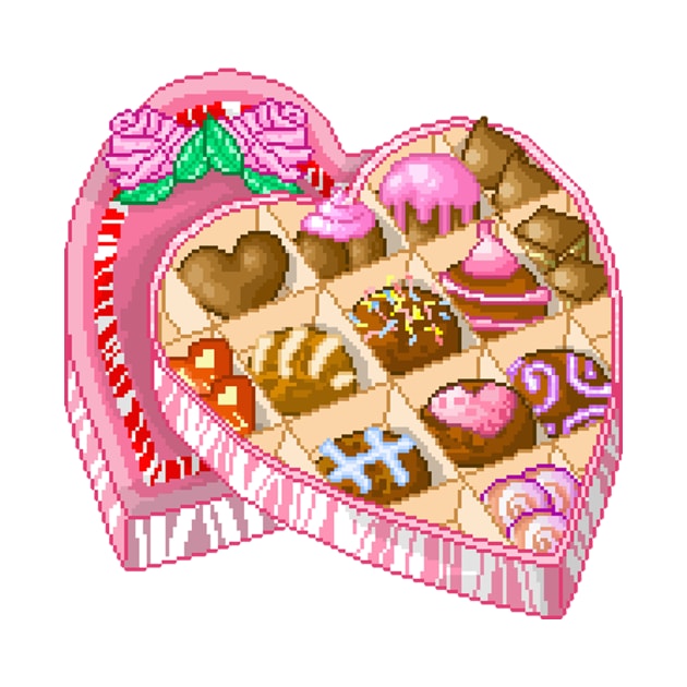 Pixel Pink Box Of Chocolates by BurritoKitty