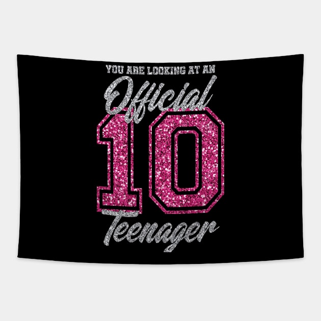 10th birthday T-shirt for girls and boys birthday Tapestry by moohe