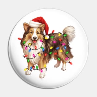 Christmas Shetland Sheepdog Pin