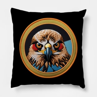 Colorful Hawk Embroidered Patch Pillow