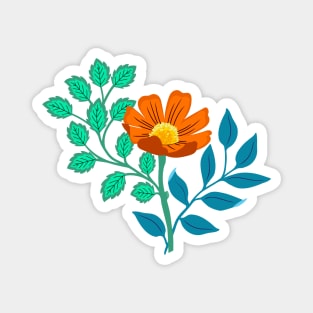 Colorful orange flower design Magnet