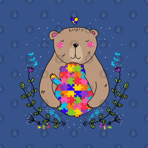 floral autistic mama bear by gossiprag