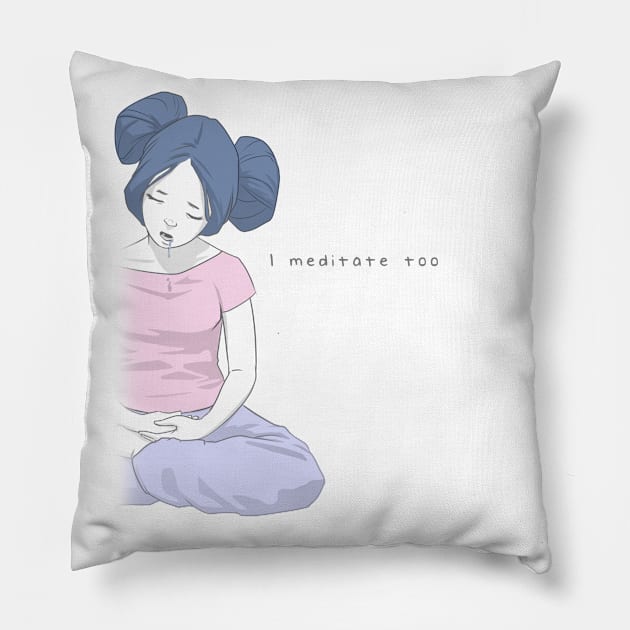 I Meditate Too 2 | Gandhara Pillow by Gandhara