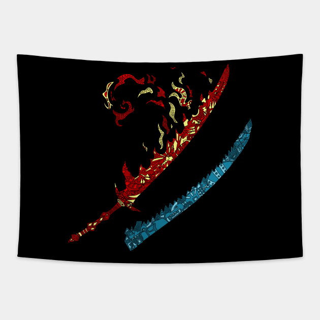 Long Sword Monster Hunter Tapestry by paintchips