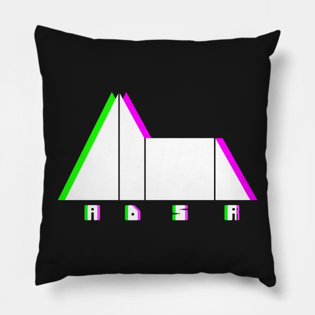 Glitch Synthesizer ADSR Envelope Pillow by MeatMan