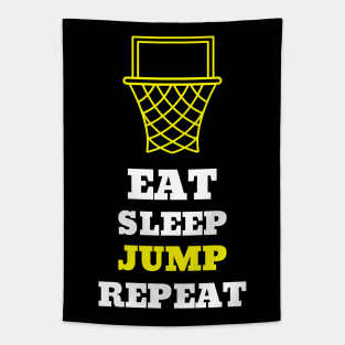 FUNNY Sports Basketball Saying Yellow White Tapestry