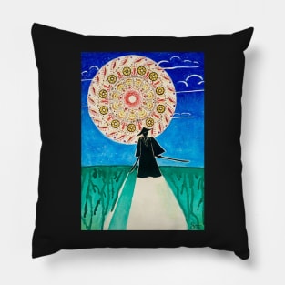 Samurai Path Illustration Pillow