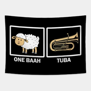 One baah, Tuba - Tuba Player Tapestry